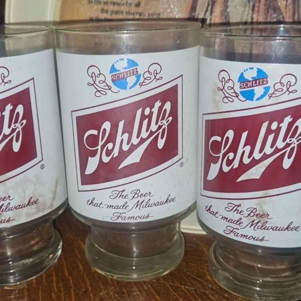 Vintage Schlitz Beer Glasses - Set of 3